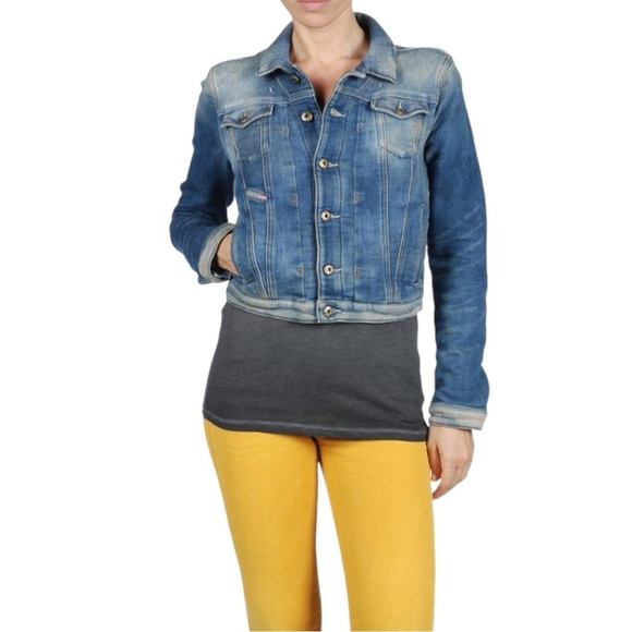 Diesel Fringi NE Denim Jean Jacket Women’s Small Leather Logo Stretch Fitted Y2K - Picture 15 of 17